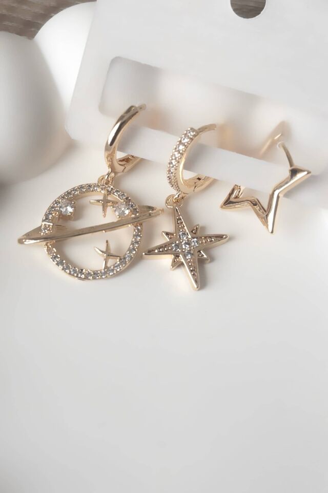 Galaksi Üçlü Küpe Seti