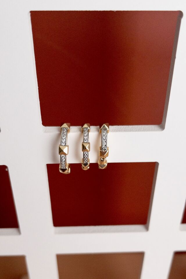 Zirkon Halka Üçlü Küpe Seti