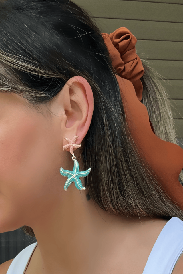 Sallantılı Deniz Yıldızı Küpe