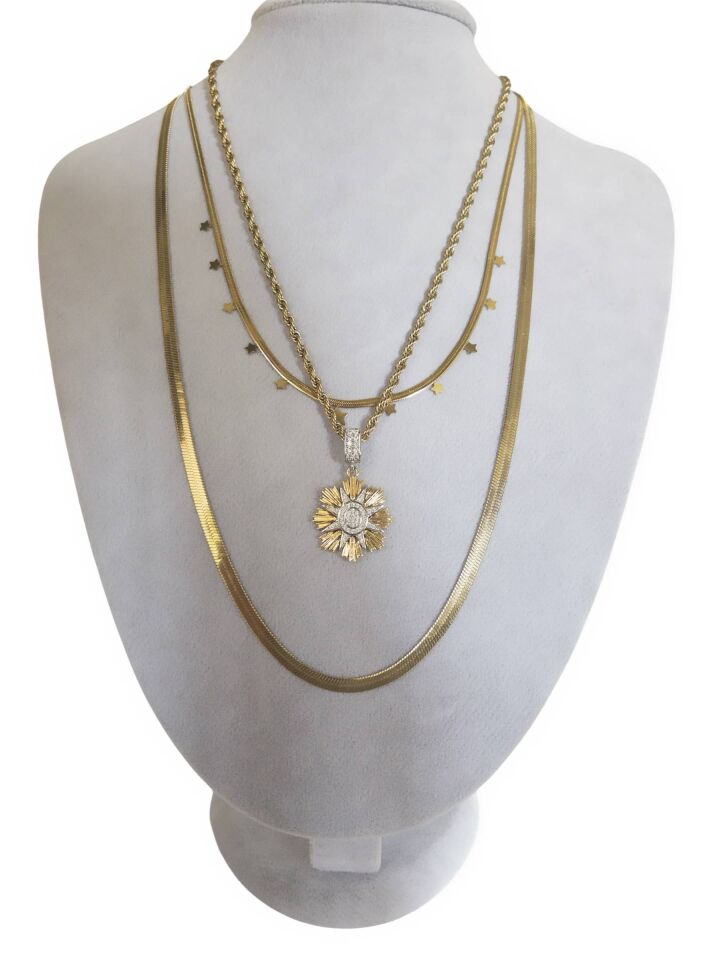 Gökyüzü Temalı Üçlü Kolye Seti