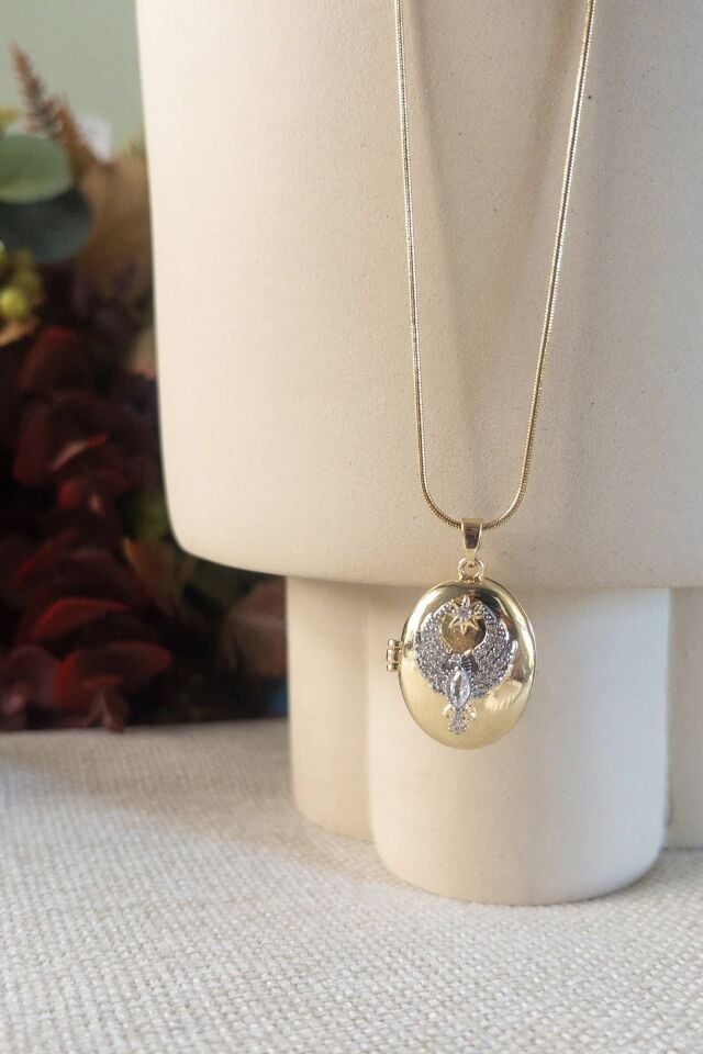 Anka Kuşu Alya Madalyon Kolye