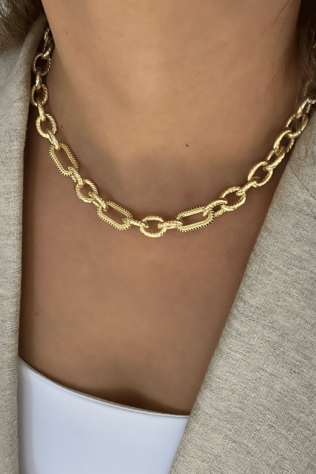 Halat Halkalı Kalın Zincir Kolye