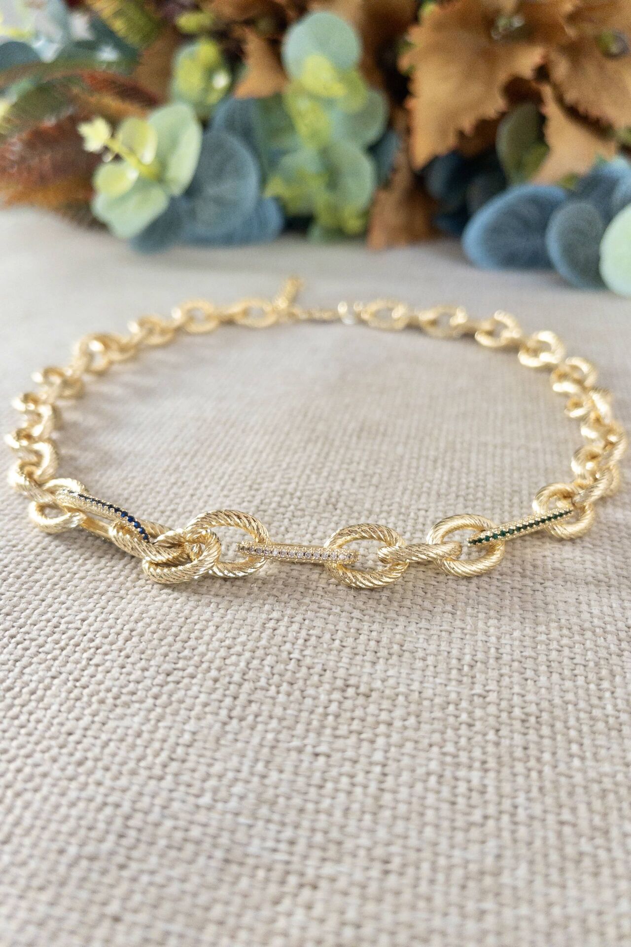 Halat Halkalı Kalın Zincir Kolye