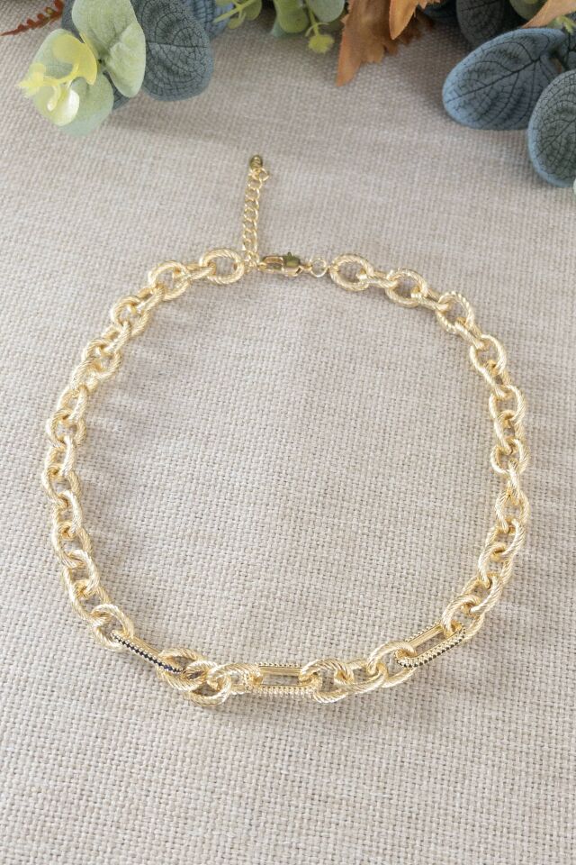 Halat Halkalı Kalın Zincir Kolye