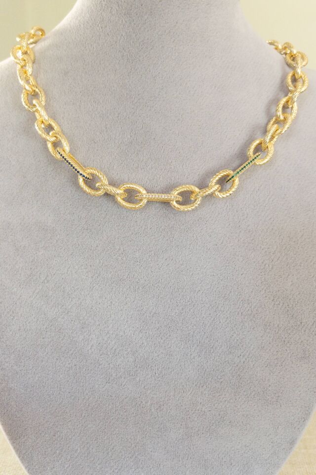 Halat Halkalı Kalın Zincir Kolye