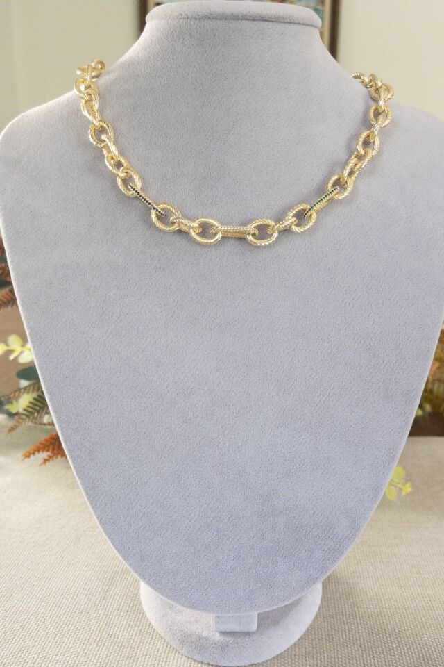 Halat Halkalı Kalın Zincir Kolye