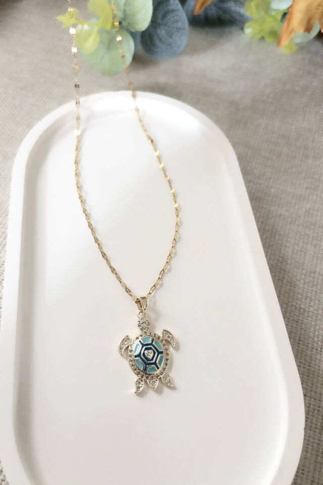 Mavi Kaplumbağa Kolye