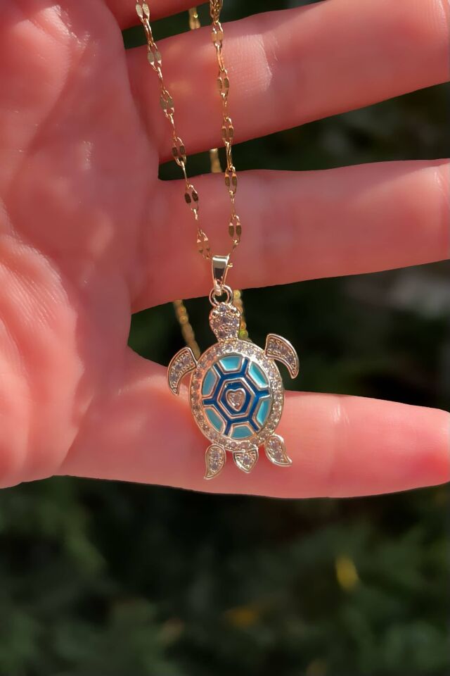 Mavi Kaplumbağa Kolye