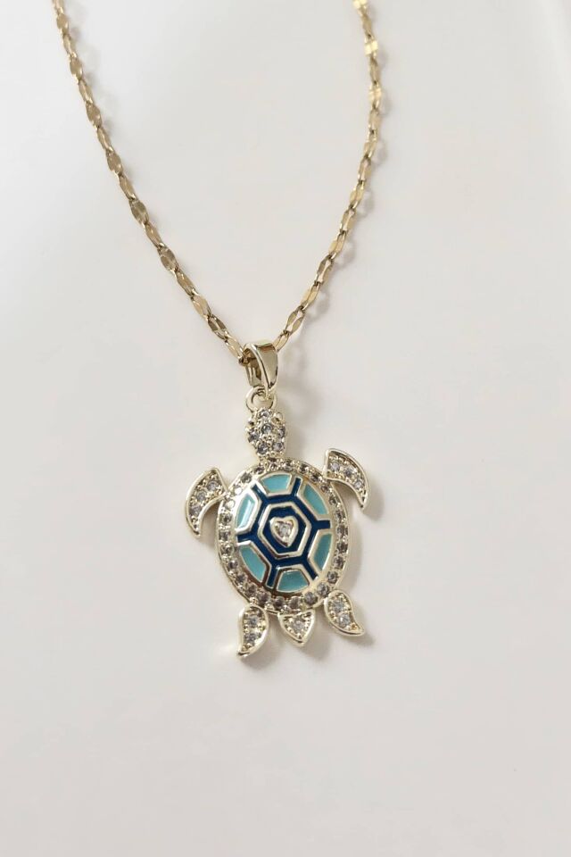 Mavi Kaplumbağa Kolye