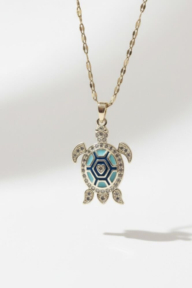 Mavi Kaplumbağa Kolye