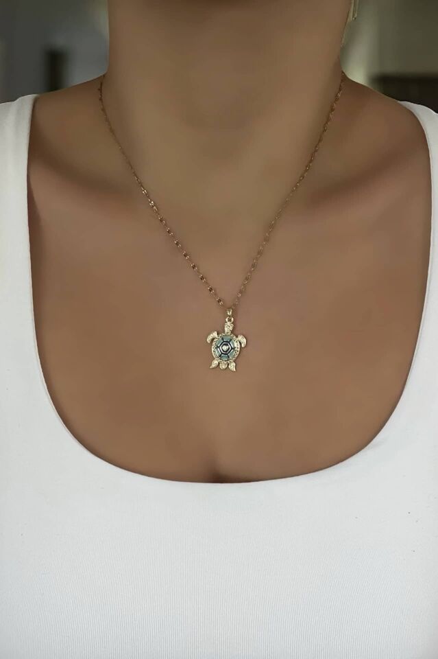 Mavi Kaplumbağa Kolye