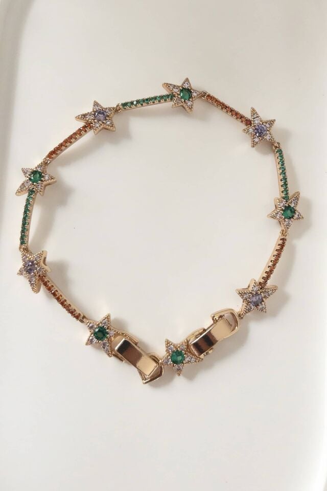 Zarif Taşlı Yıldız Bileklik