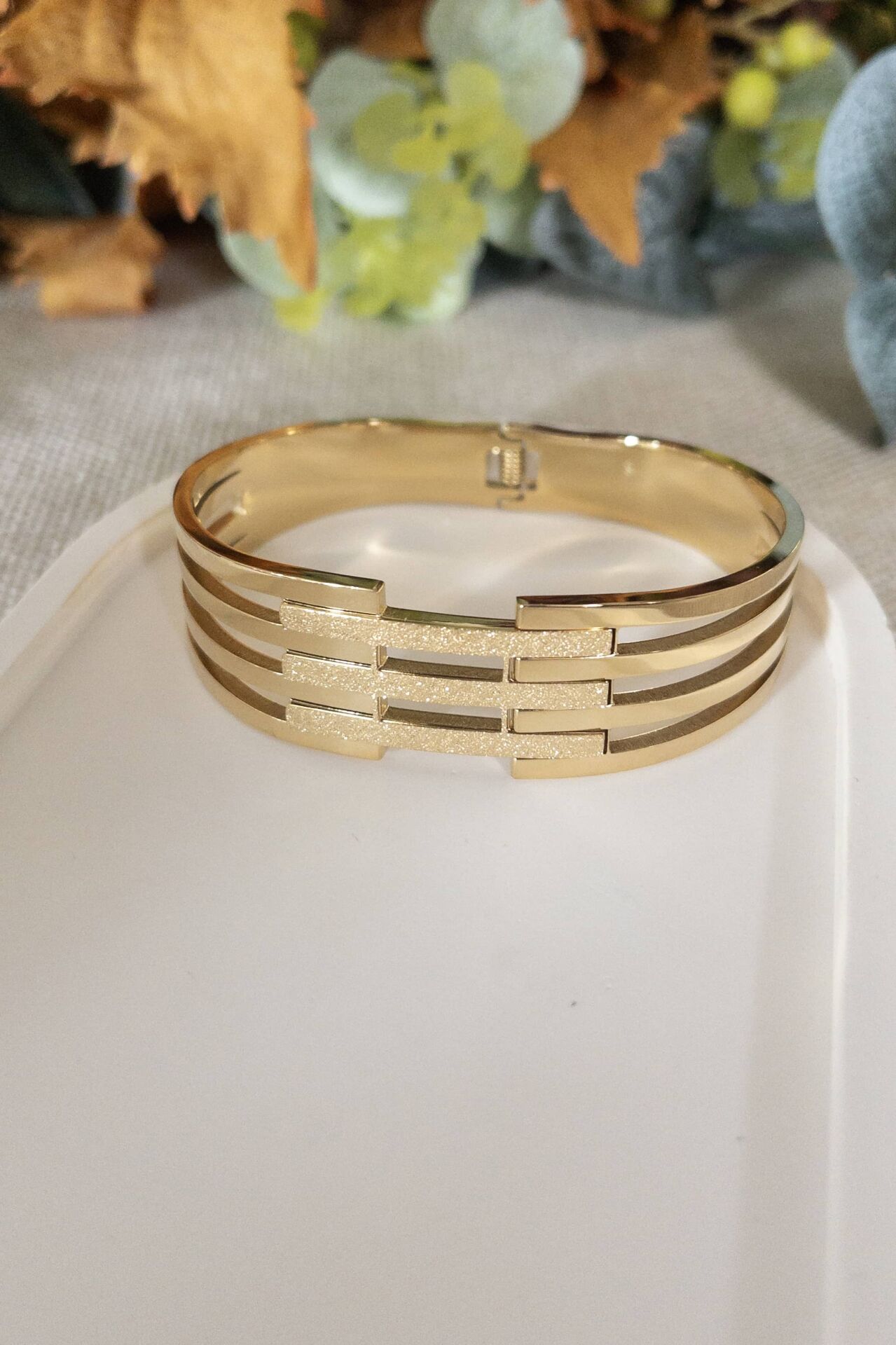 Üçlü Simli Kaburga Kelepçe Bilezik