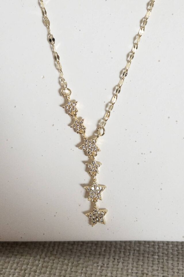 Yıldız Detaylı Y Form Kolye