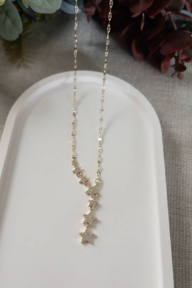Yıldız Detaylı Y Form Kolye