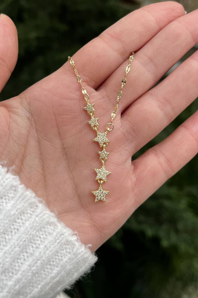Yıldız Detaylı Y Form Kolye