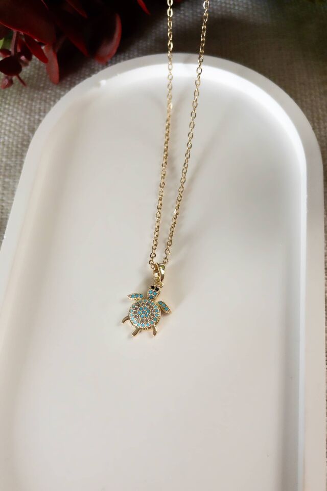 Minik Turkuaz Kaplumbağa Kolye