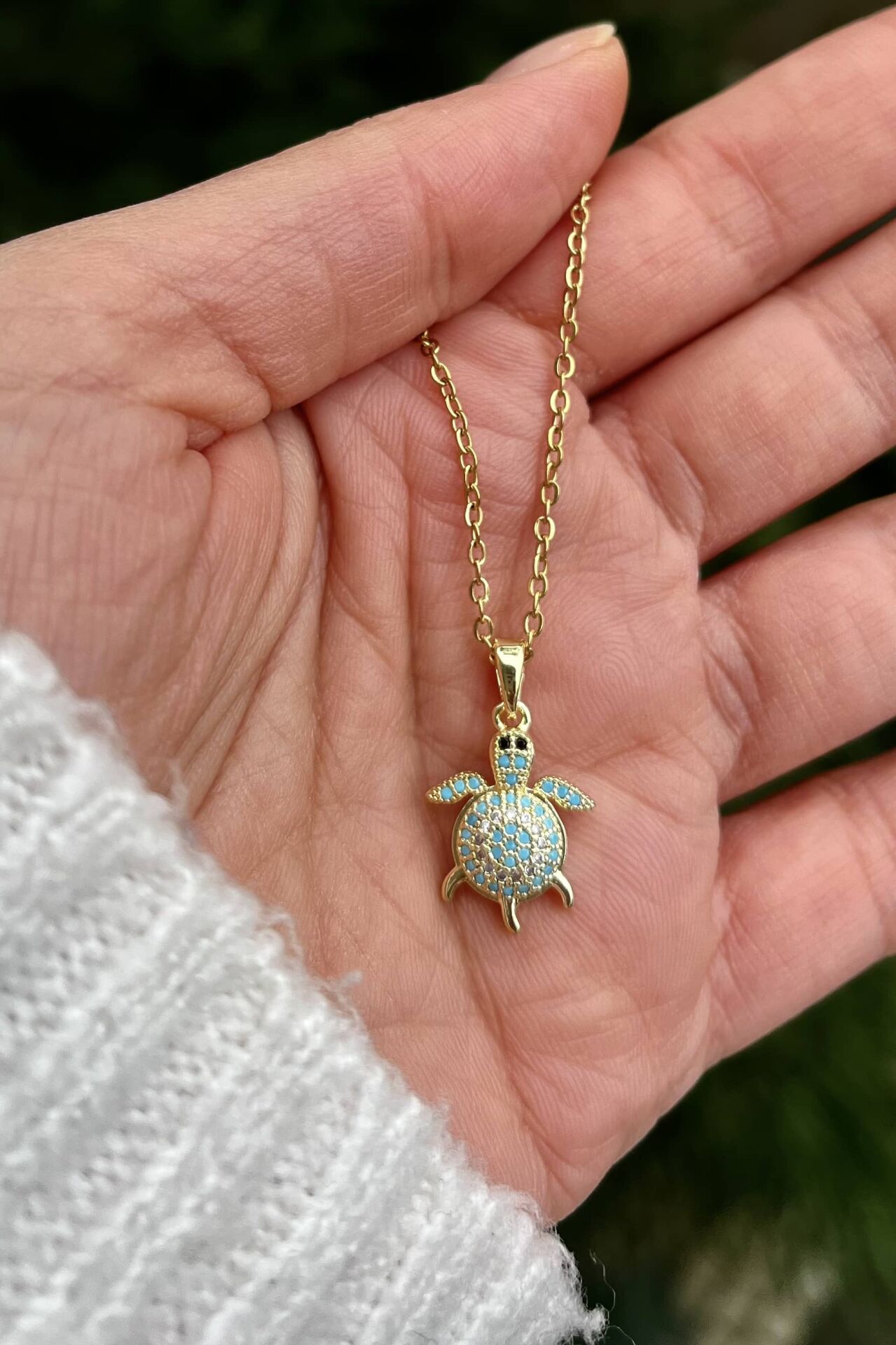 Minik Turkuaz Kaplumbağa Kolye